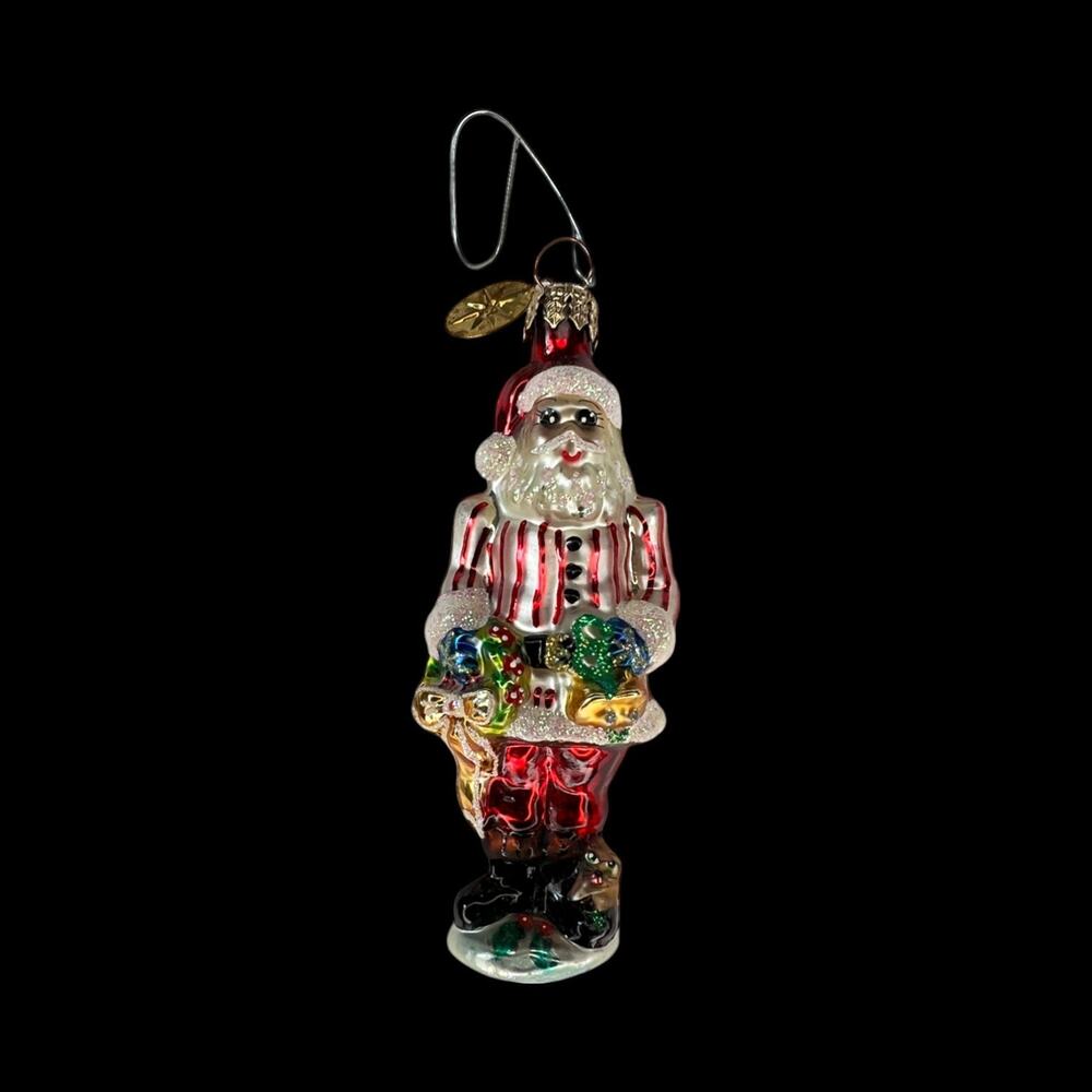 Christopher Radko "Ring in the Holidays" ~5" "Santa Christmas Ornament vintage